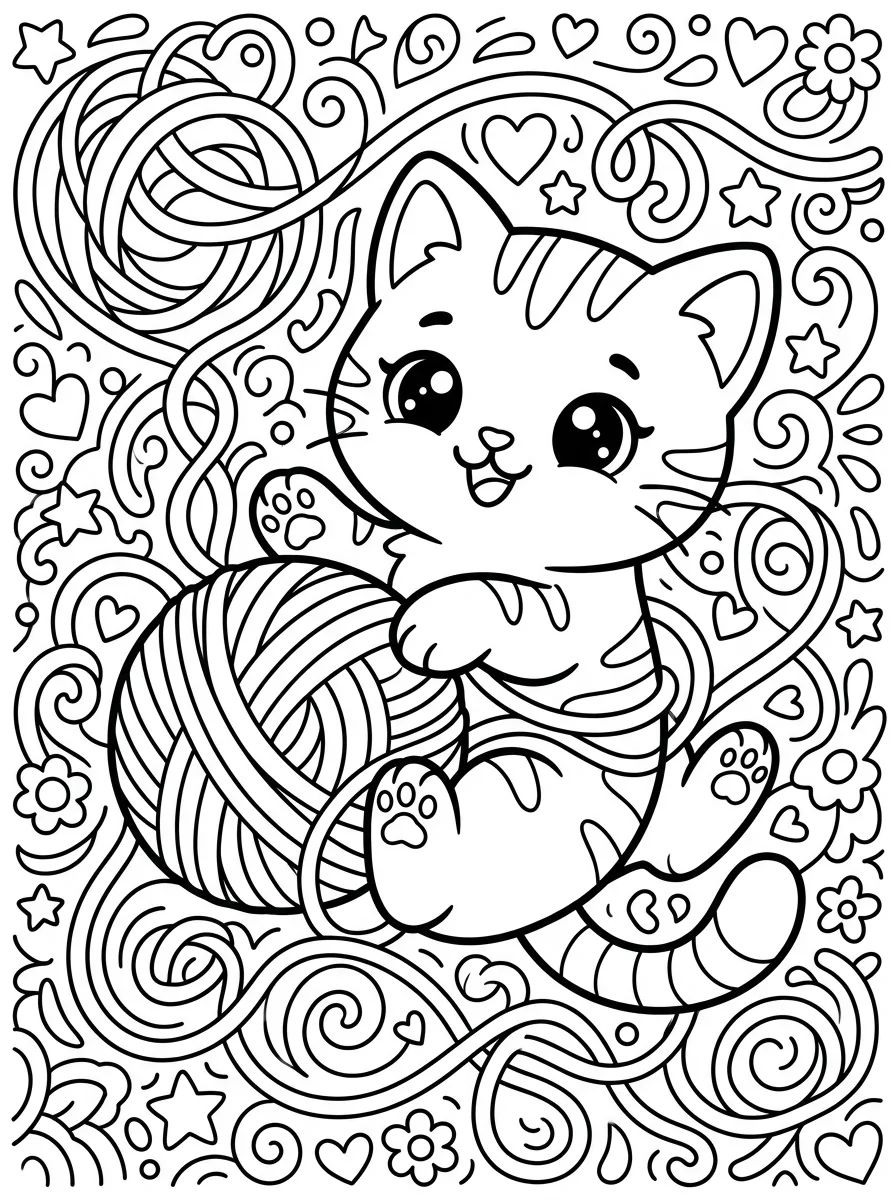 Coleção de desenhos para colorir: Desenhos de Gatos Fofos para Colorir