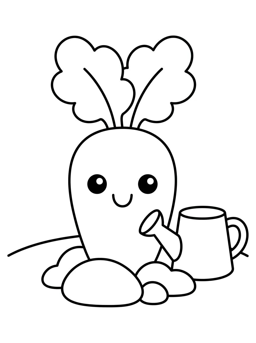 Coleção de desenhos para colorir: Desenhos de Horta Fofa para Colorir
