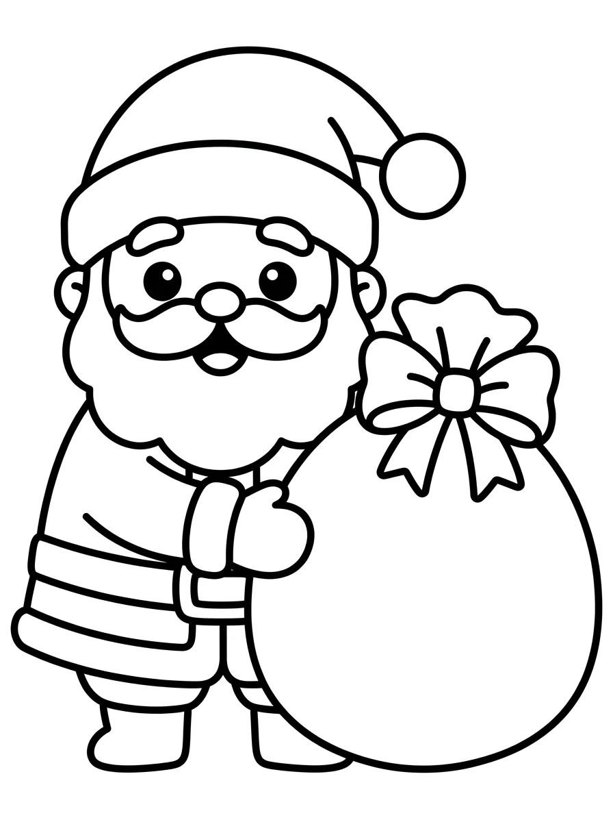 Desenhos de Natal Kawaii para Colorir