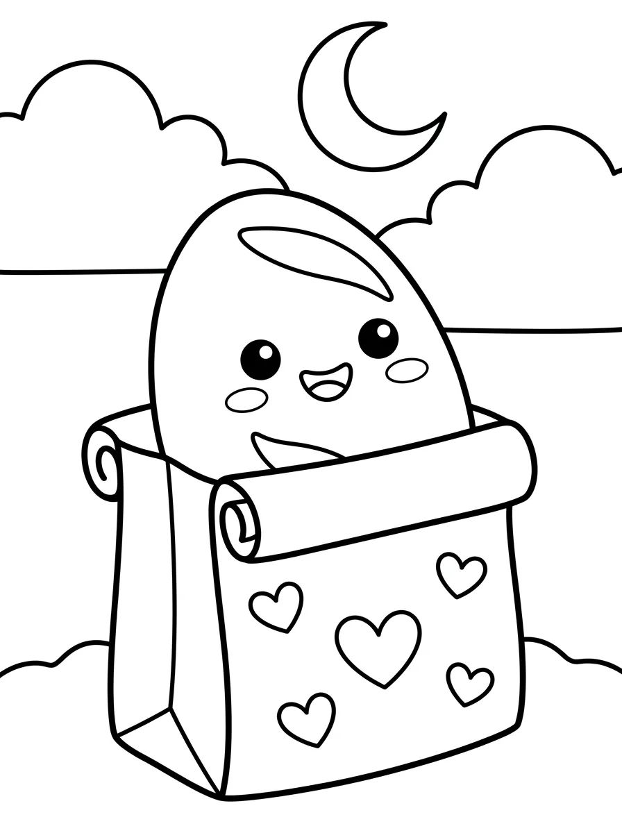 Pão Francês Kawaii para colorir Desenho de Pão Francês Kawaii para colorir e imprimir grátis