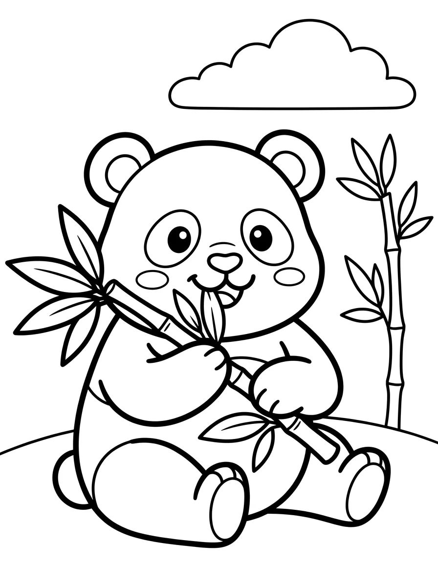 Coleção de desenhos para colorir: Desenhos de Pandas Fofos para Colorir