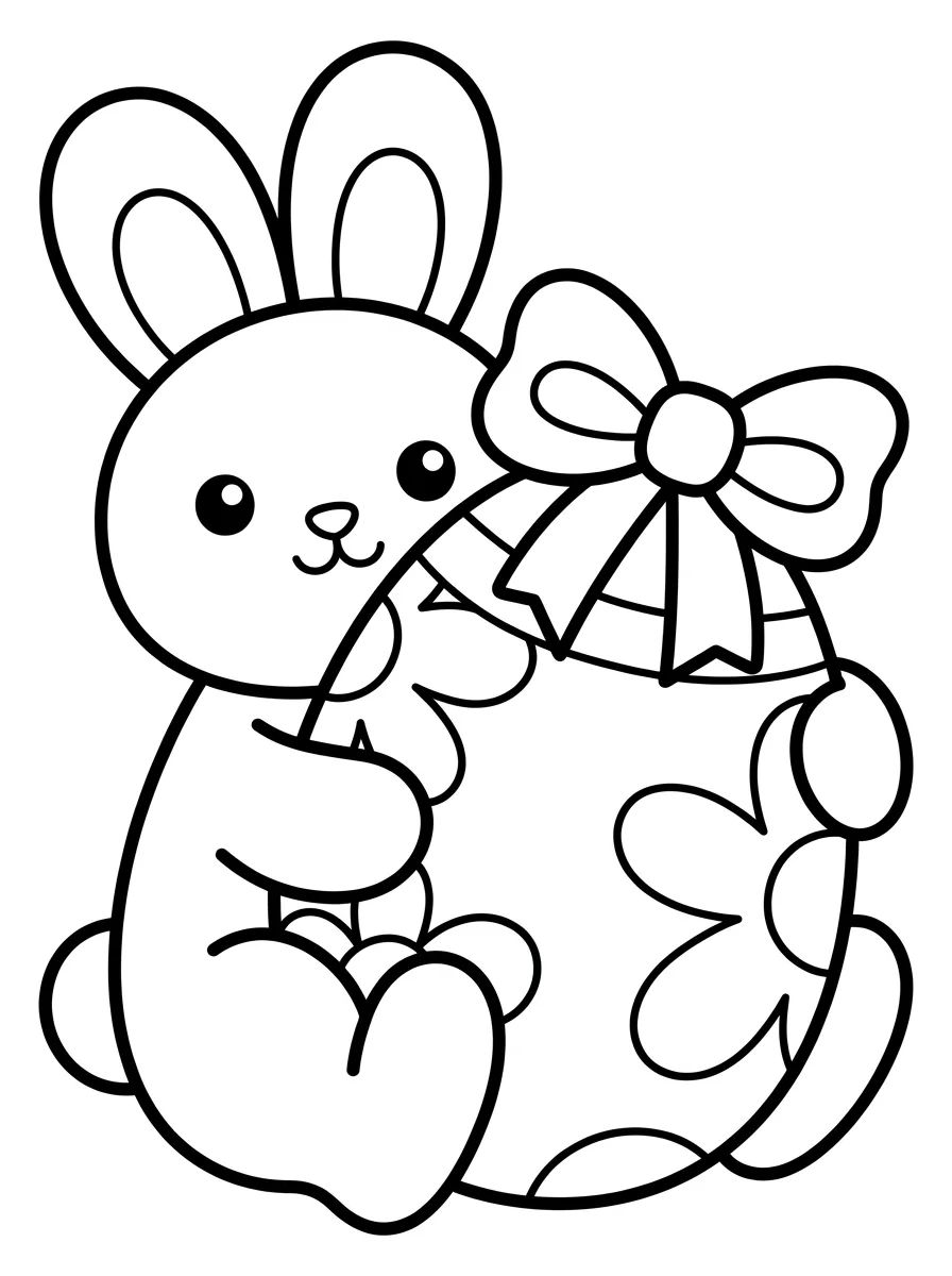 Coleção de desenhos para colorir: Desenhos de Páscoa Fofos para Colorir