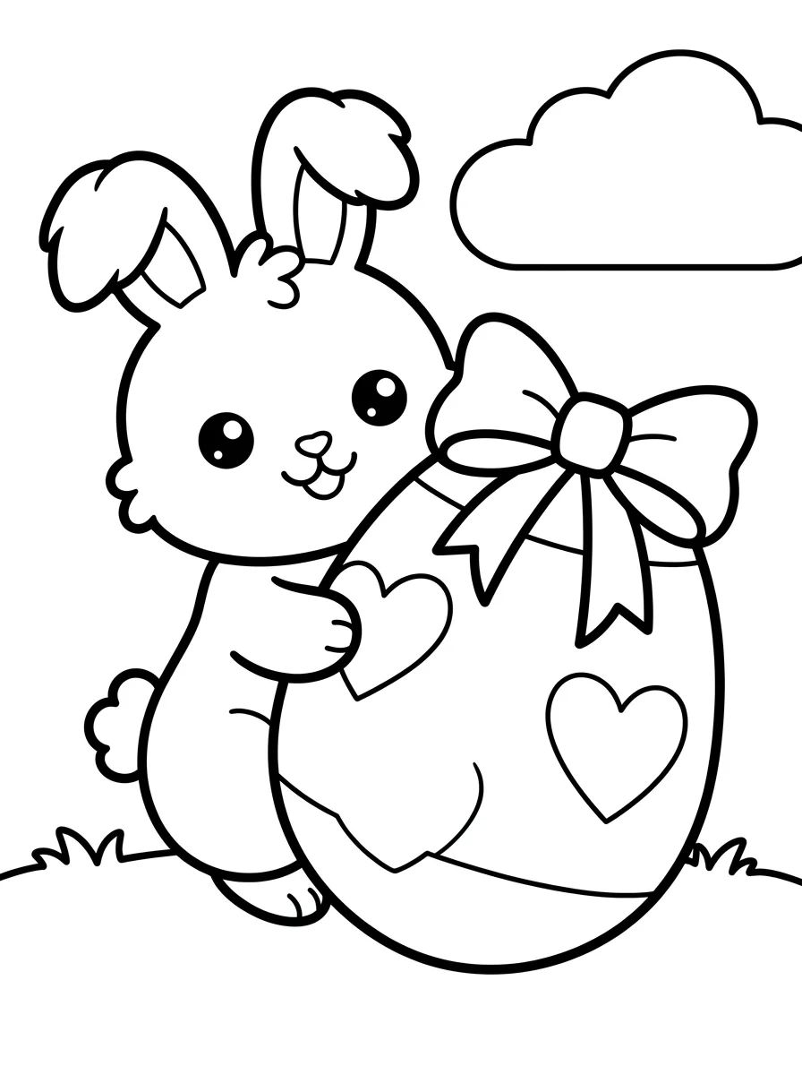 Coleção de desenhos para colorir: Desenhos de Páscoa Fofos para Colorir