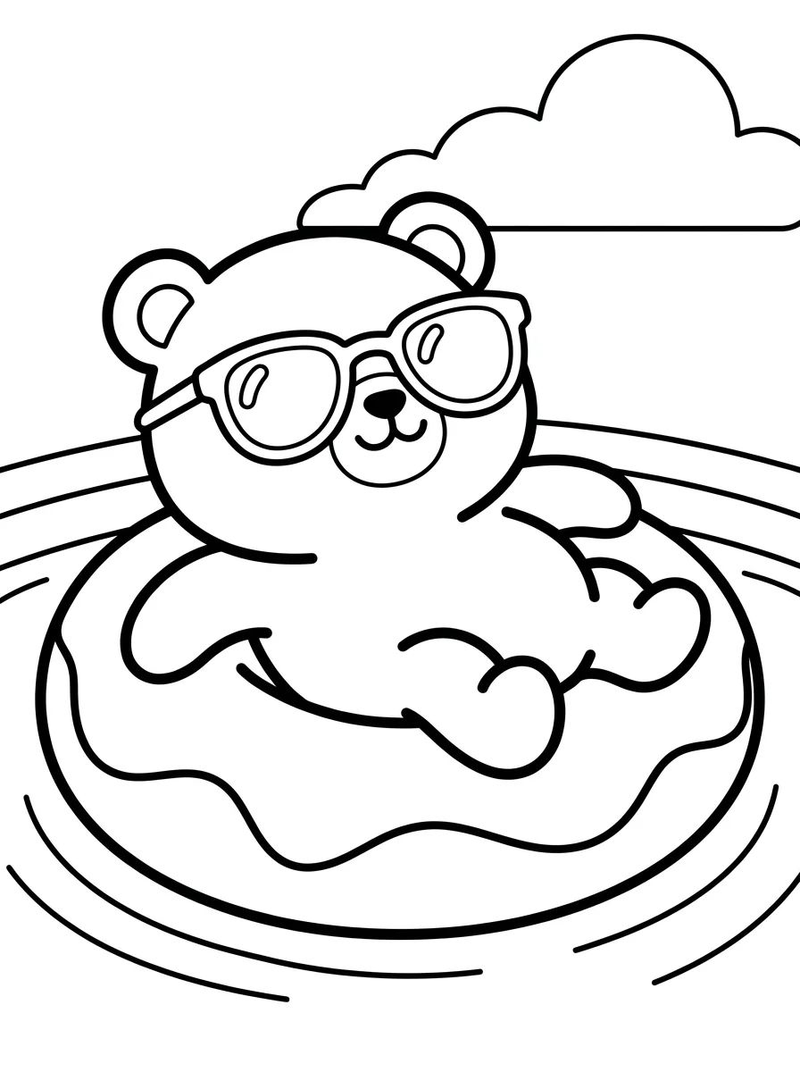 Desenhos de Piscina para Colorir