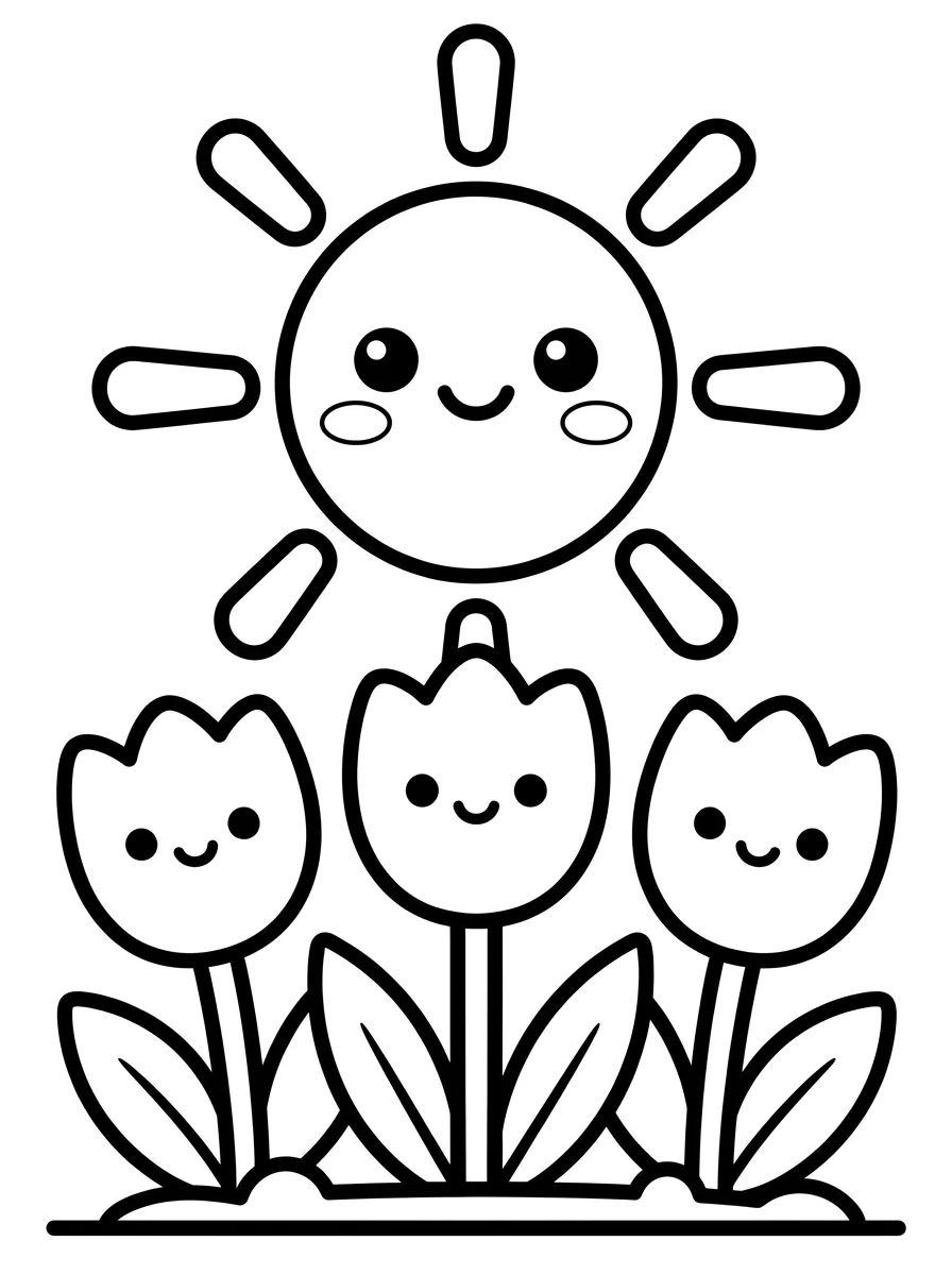 Coleção de desenhos para colorir: Desenhos de Primavera para Colorir