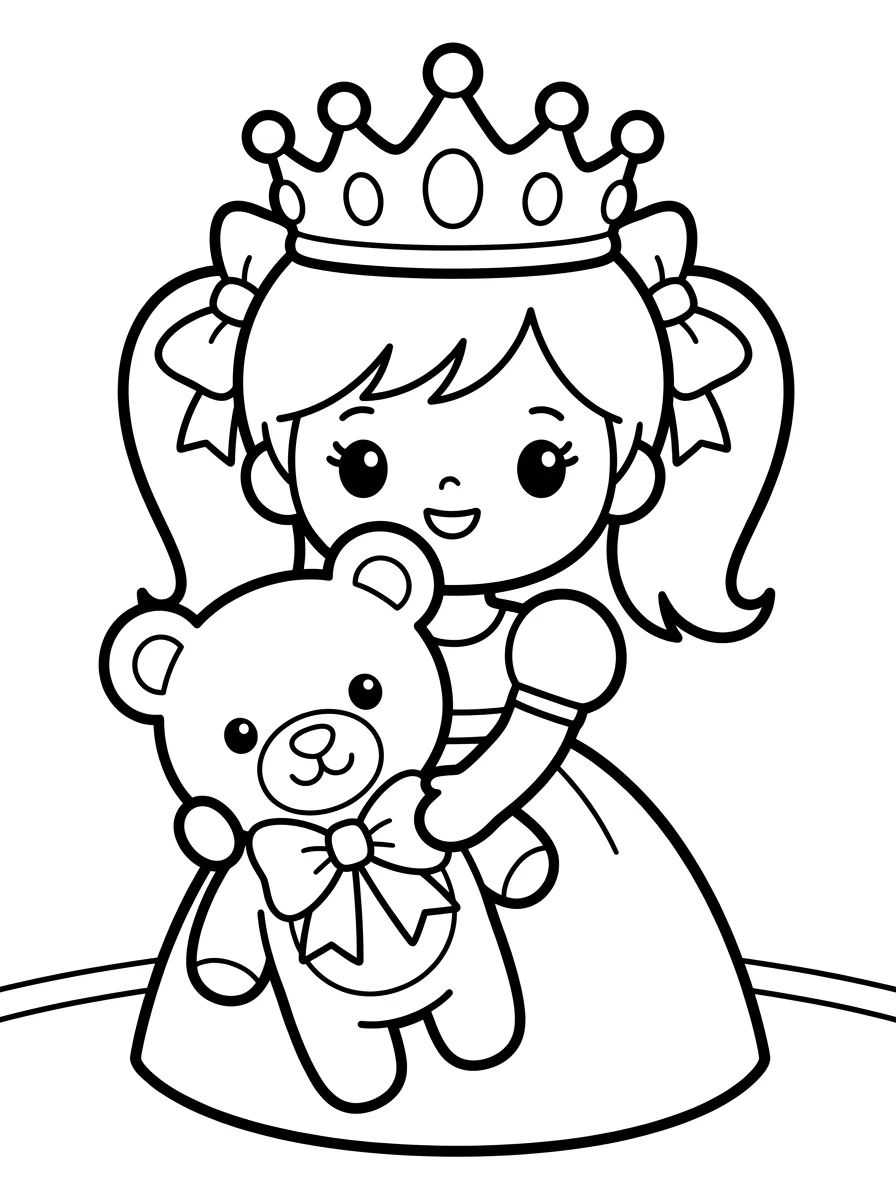 Coleção de desenhos para colorir: Desenhos de Princesas Fofas para Colorir