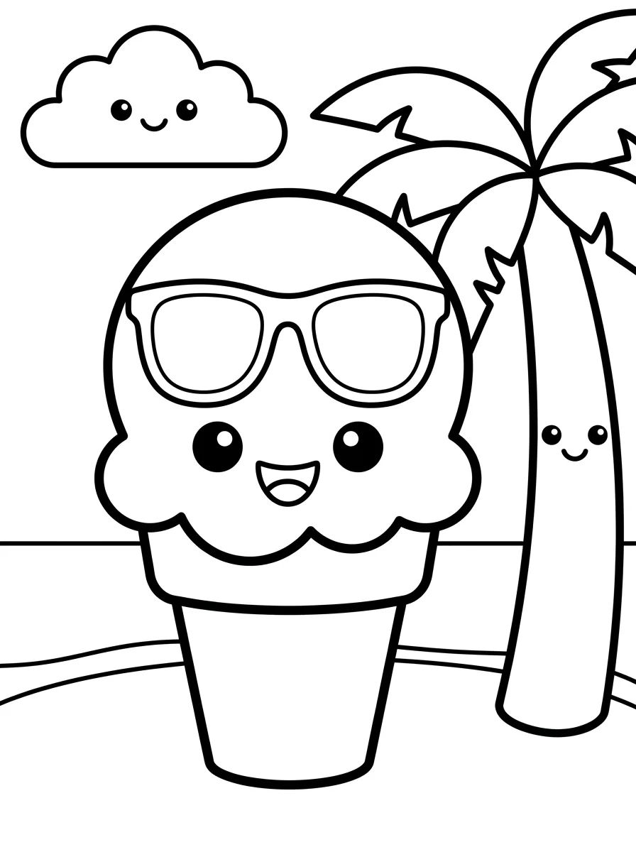 Coleção de desenhos para colorir: Desenhos de Verão para Colorir