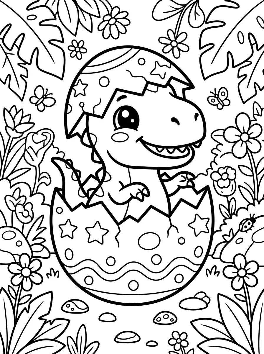 Dinossauros Fofos para Colorir