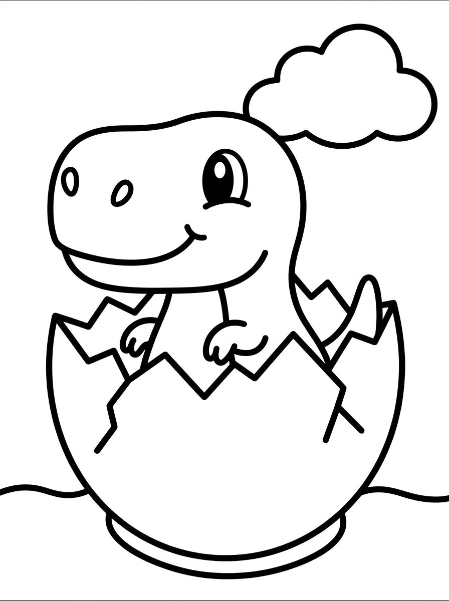 Coleção de desenhos para colorir: Dinossauros Fofos para Colorir