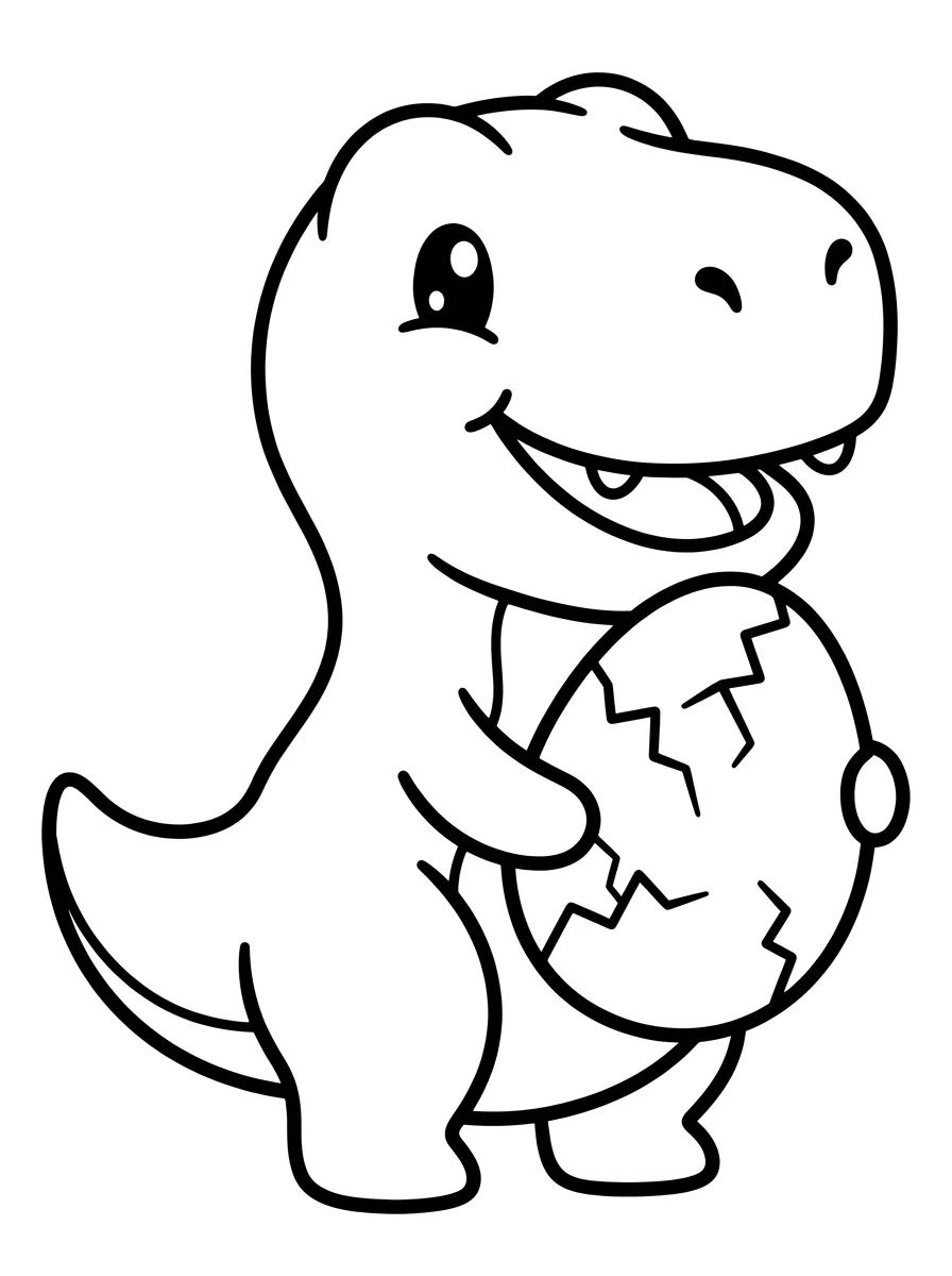 Coleção de desenhos para colorir: Dinossauros Fofos para Colorir