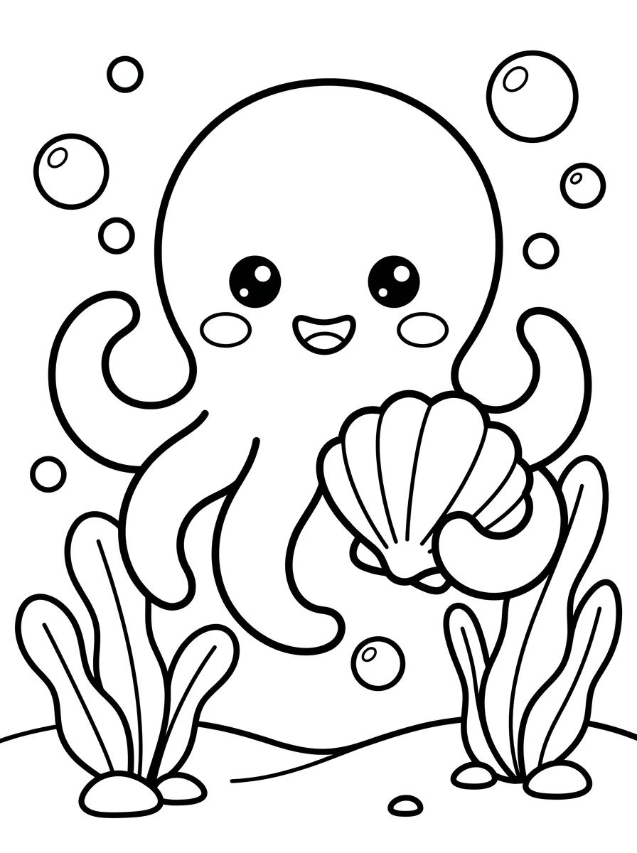 Fundo do Mar Fofo para Colorir