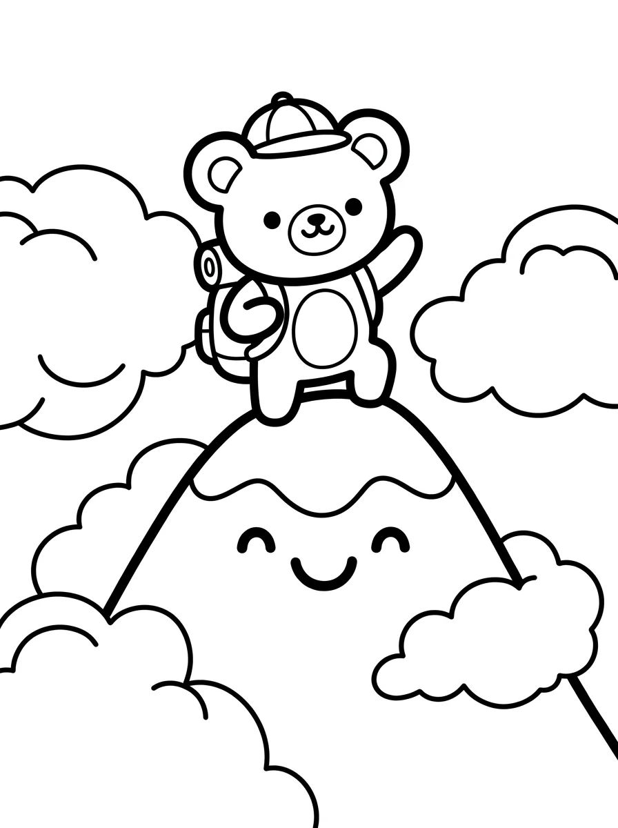 Coleção de desenhos para colorir: Montanhas Fofas para Colorir