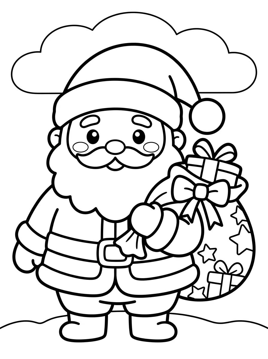 Natal Kawaii para Colorir