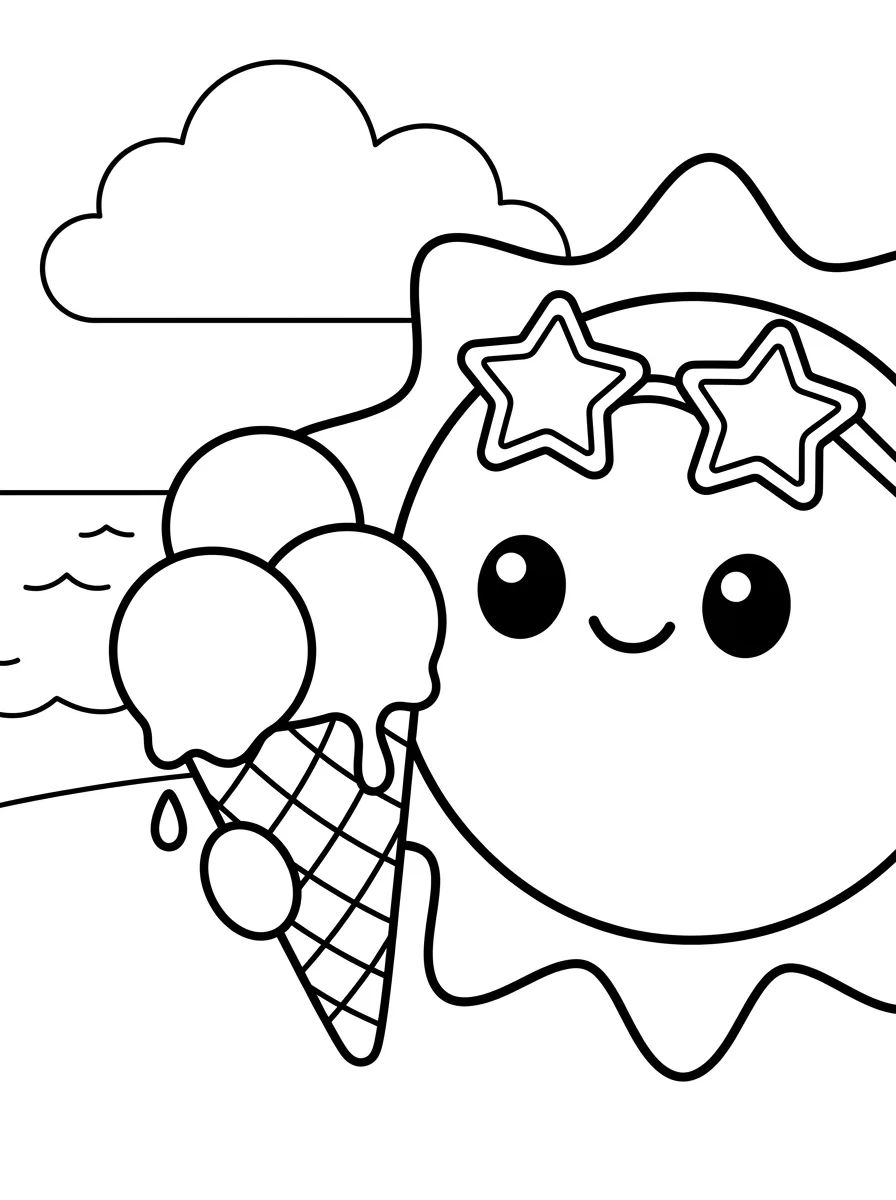Praia e Verão Kawaii
