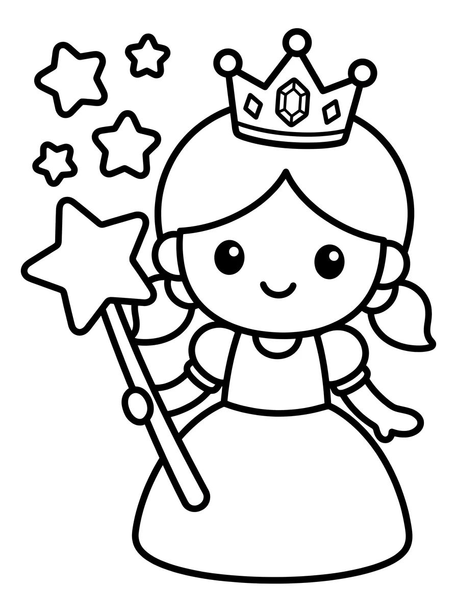 Coleção de desenhos para colorir: Princesas Fofas para Colorir