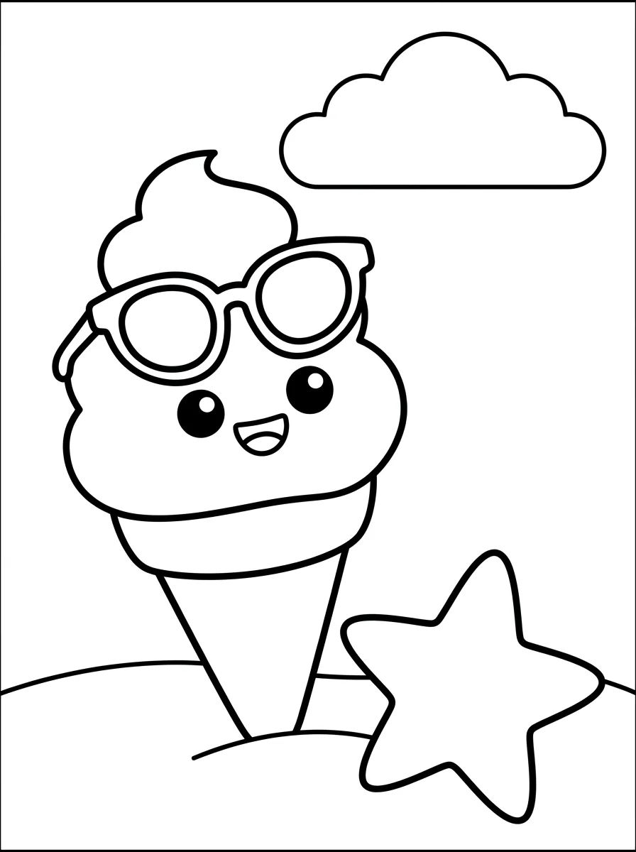 Sorvete de Verão para Colorir
