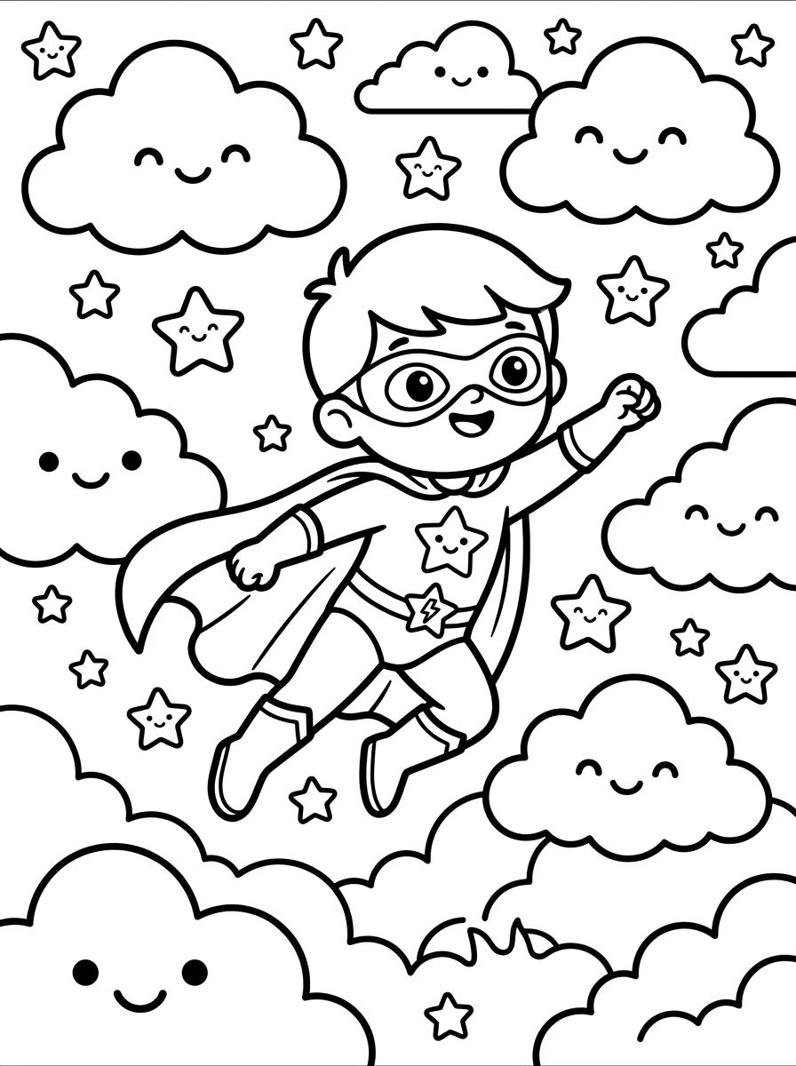 Super-heróis Fofos para Colorir