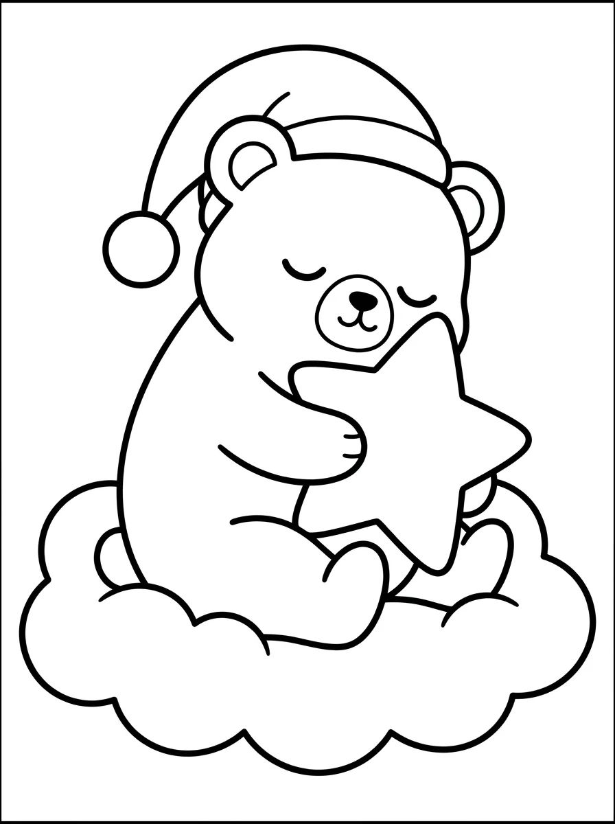 Ursinho Bobbie Dormindo na Nuvem para colorir Desenho de Ursinho Bobbie Dormindo na Nuvem para colorir e imprimir grátis