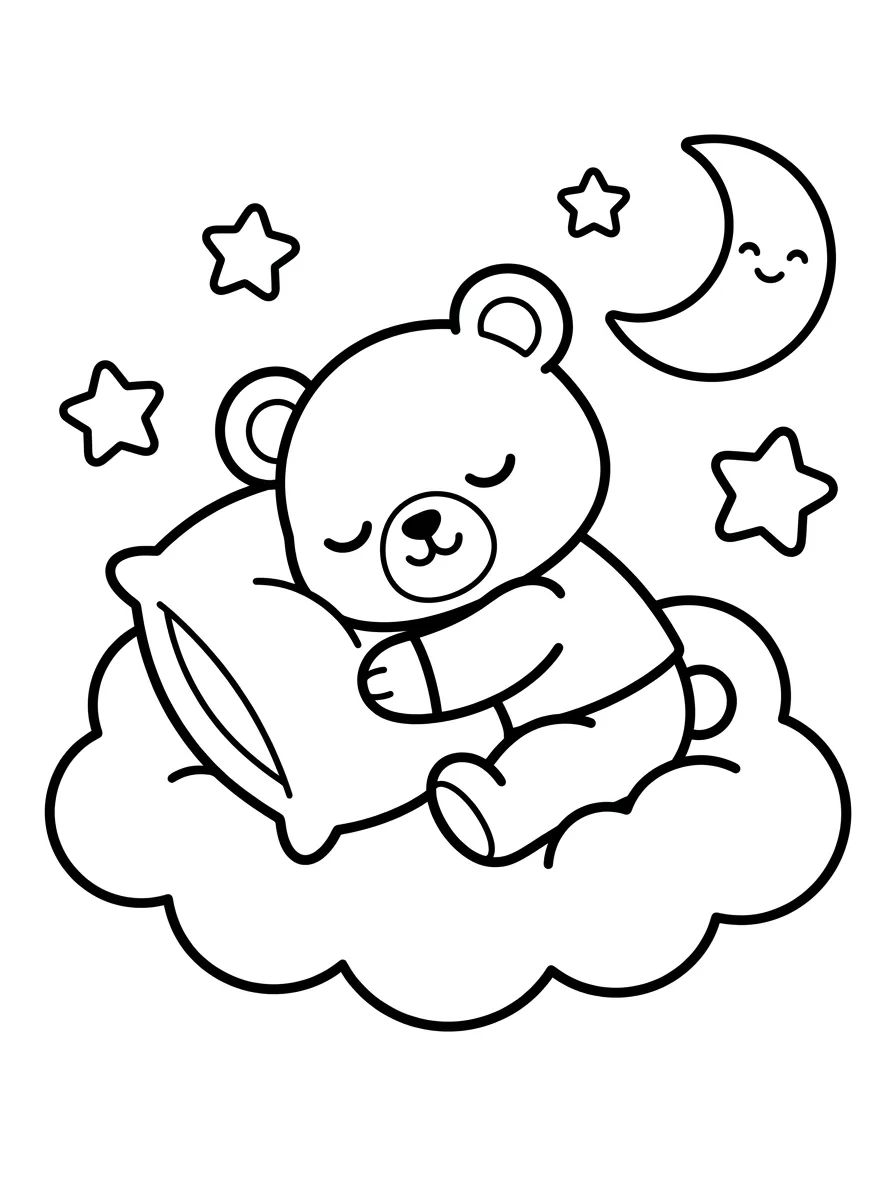 Ursinho Bobbie Dormindo para Colorir