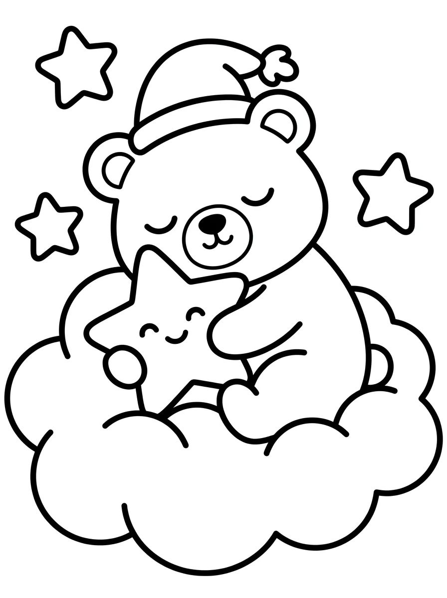 Ursinho Bobbie Dormindo para Colorir
