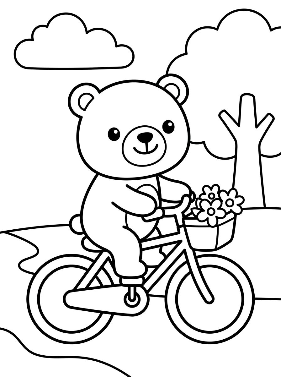 Coleção de desenhos para colorir: Ursinho Bobbie Passeando para Colorir
