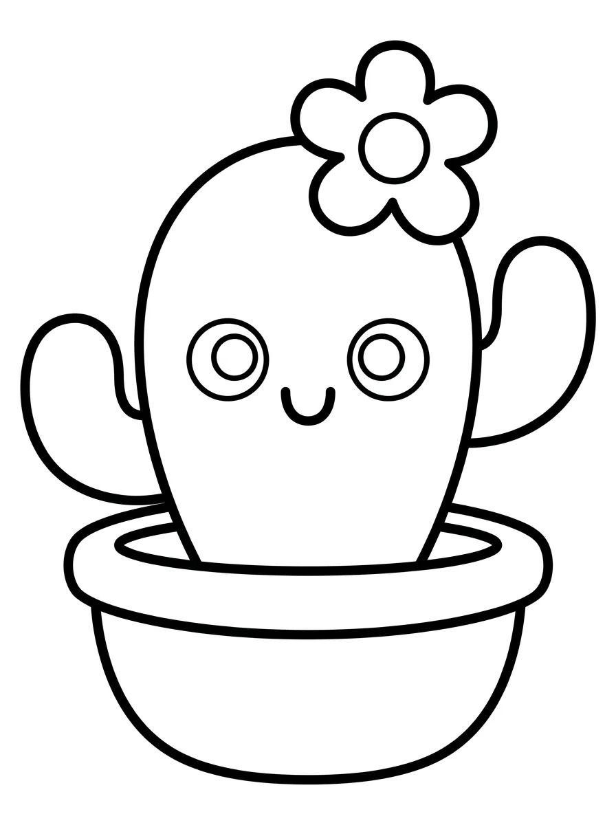 Coleção de desenhos para colorir: Vasos e Plantinhas Fofas