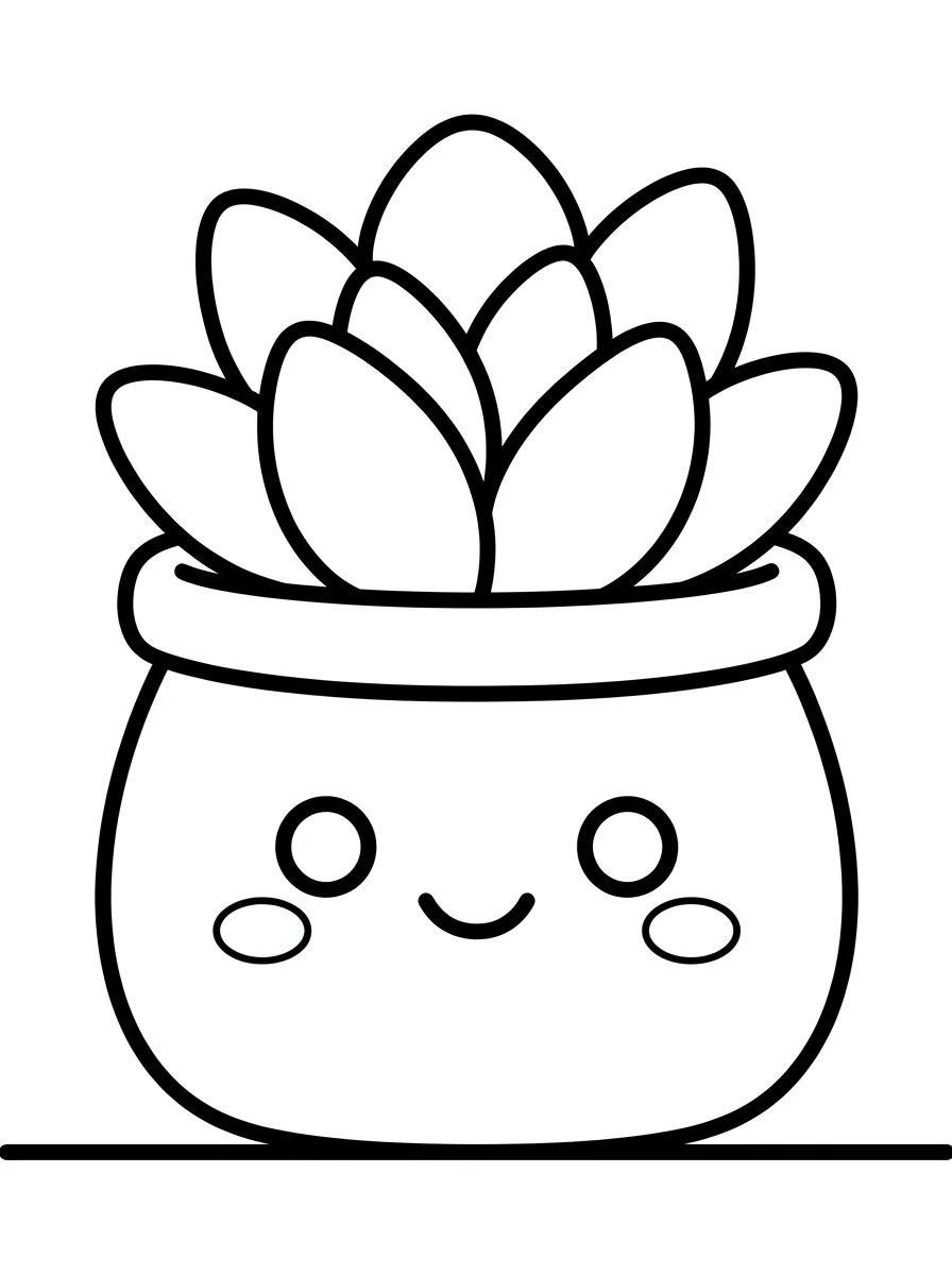 Vasos e Plantinhas Fofas para Colorir