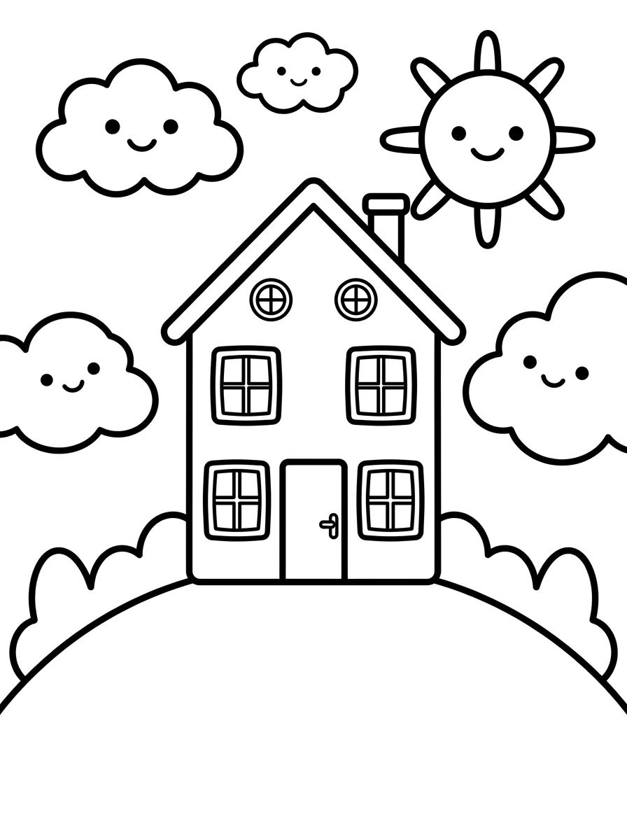 Coleção de desenhos para colorir: Casa da Peppa Pig para Colorir
