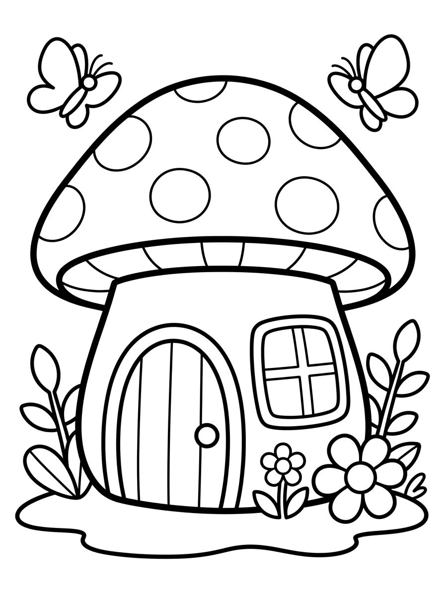 Casinha de Campo Cogumelo Encantada para colorir Desenho de Casinha de Campo Cogumelo Encantada para colorir e imprimir grátis