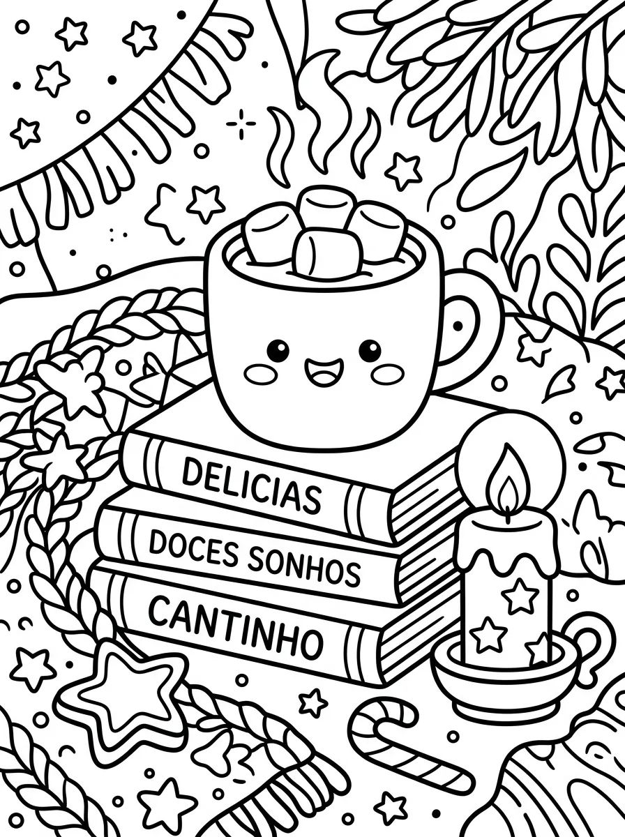 Cantinho do Chocolate Quente para colorir Desenho de Cantinho do Chocolate Quente para colorir e imprimir grátis