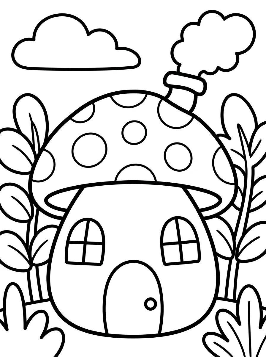 Casinha Cogumelo Aconchegante para colorir Desenho de Casinha Cogumelo Aconchegante para colorir e imprimir grátis