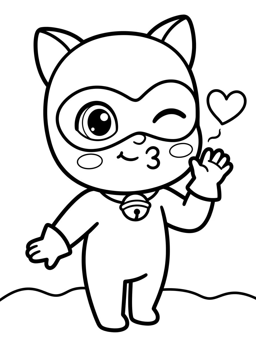 Cat Noir Mandando Beijo para colorir Desenho de Cat Noir Mandando Beijo para colorir e imprimir grátis
