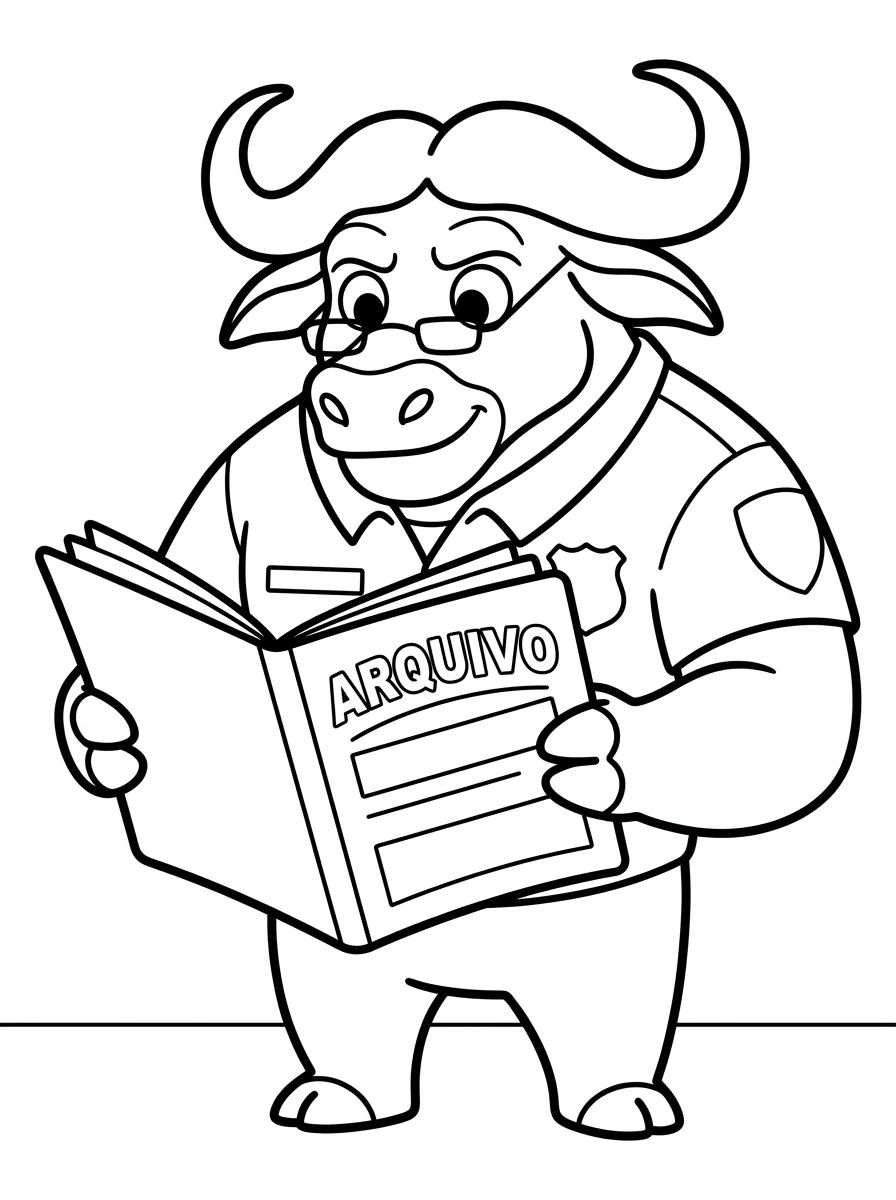 Capa da coleção Chefe Bogo de Zootopia para Colorir
