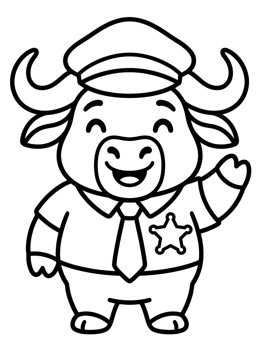 Chefe Bogo Policial Fofo para colorir Desenho de Chefe Bogo Policial Fofo para colorir e imprimir grátis