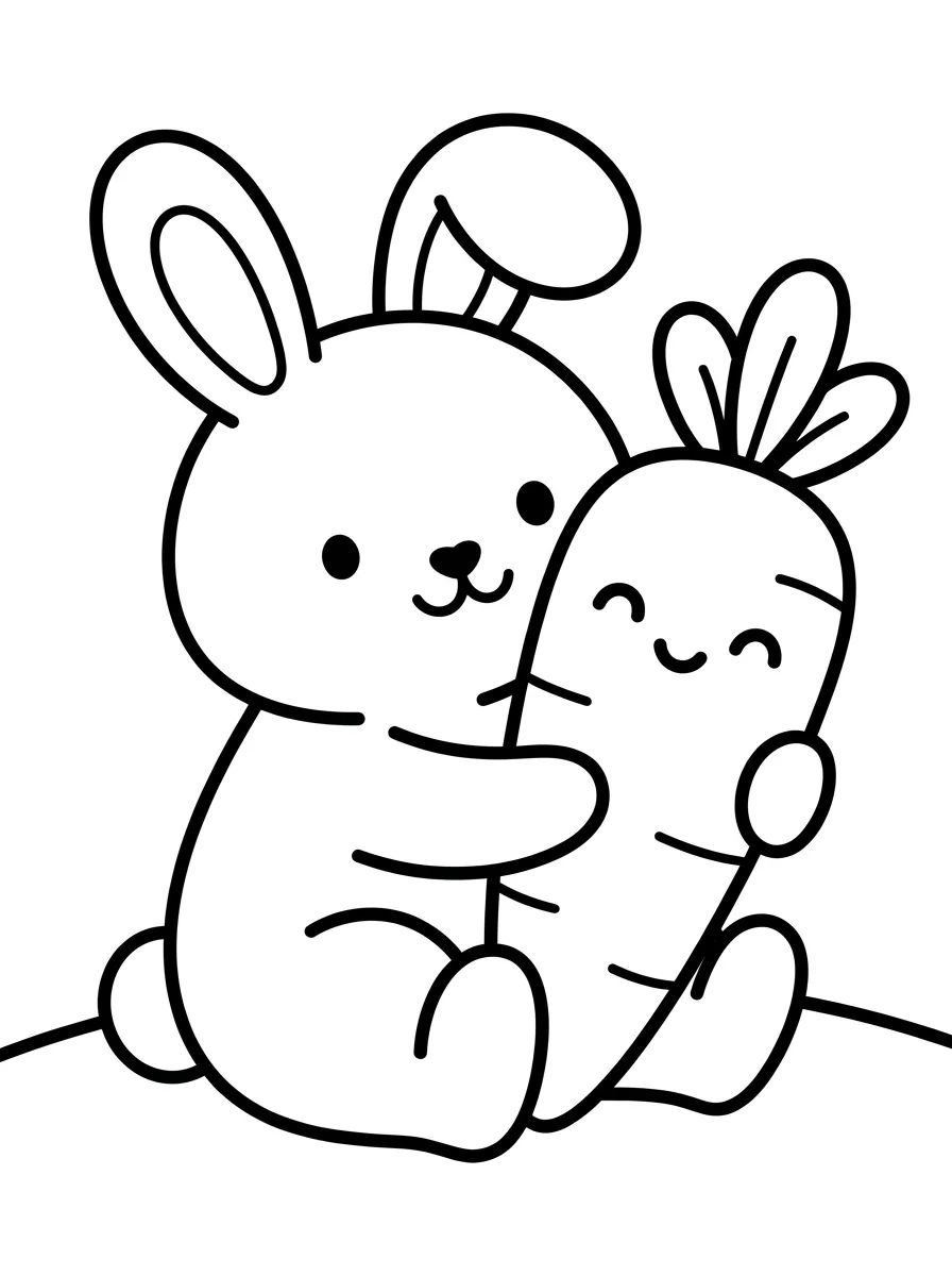 Coleção de desenhos para colorir: Coelhinhos Fofos para Colorir