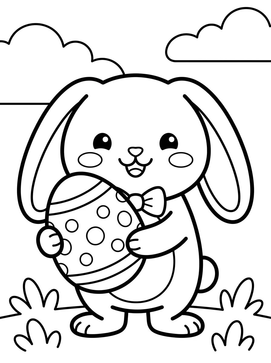 Coelhinho de Páscoa para colorir Desenho de Coelhinho de Páscoa para colorir e imprimir grátis
