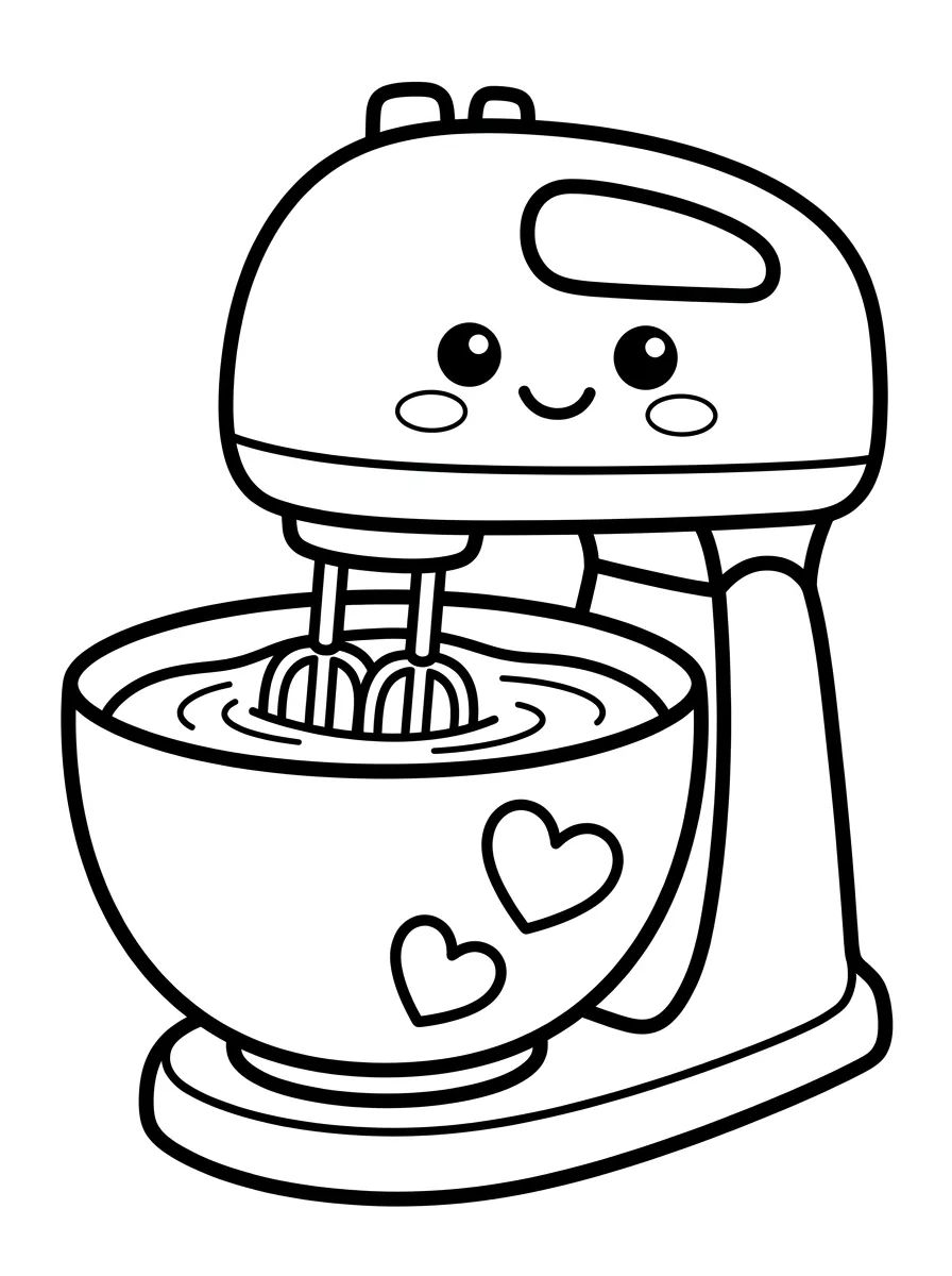 Happy Cake Mixer para colorir Desenho de Happy Cake Mixer para colorir e imprimir grátis