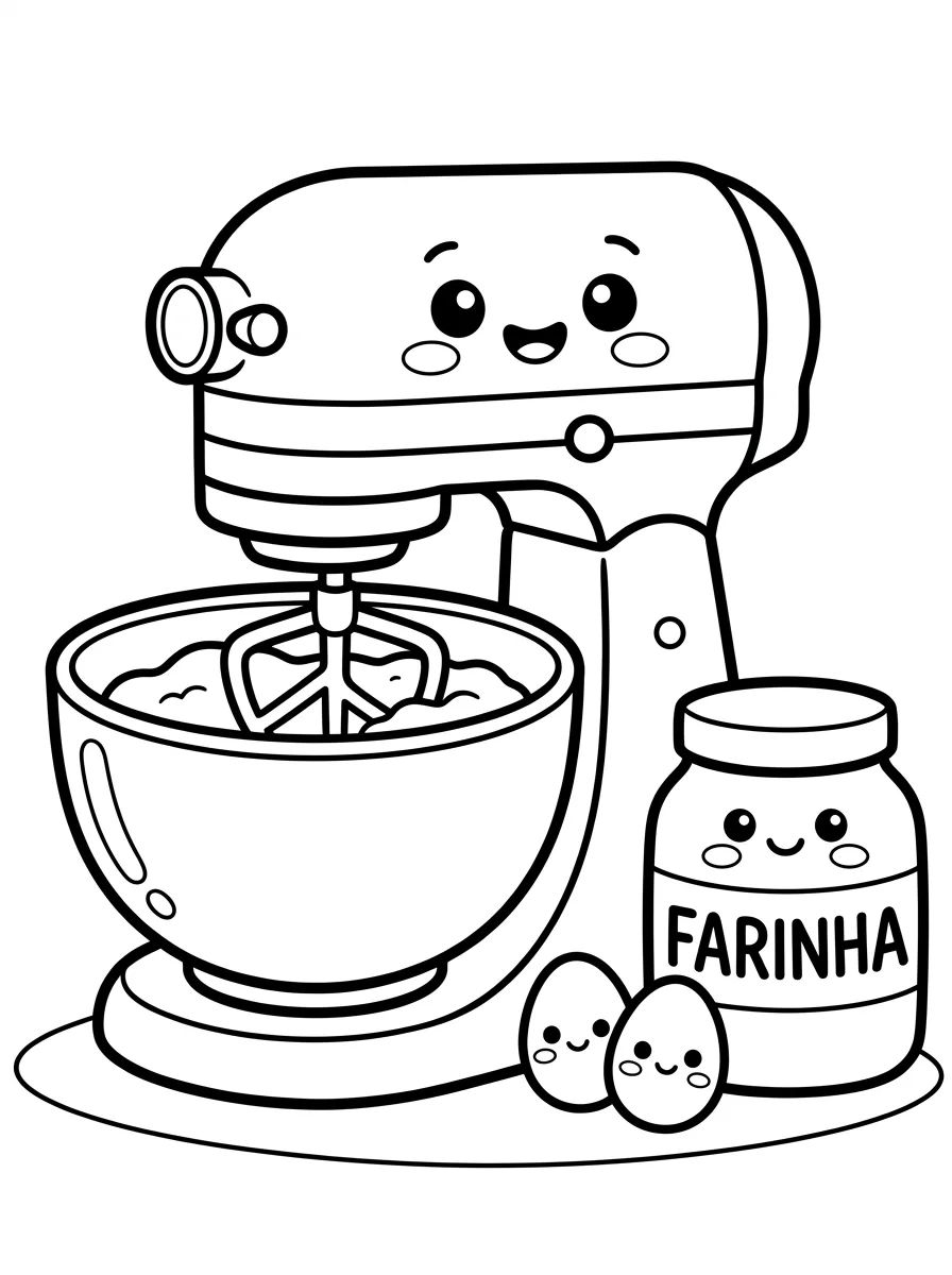 Batedeira Mágica de Bolos para colorir Desenho de Batedeira Mágica de Bolos para colorir e imprimir grátis