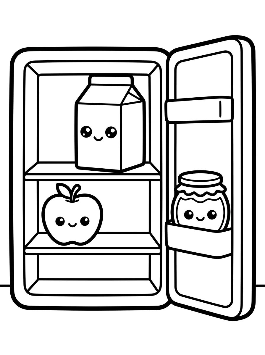 Geladeira Recheada de Fofura para colorir Desenho de Geladeira Recheada de Fofura para colorir e imprimir grátis
