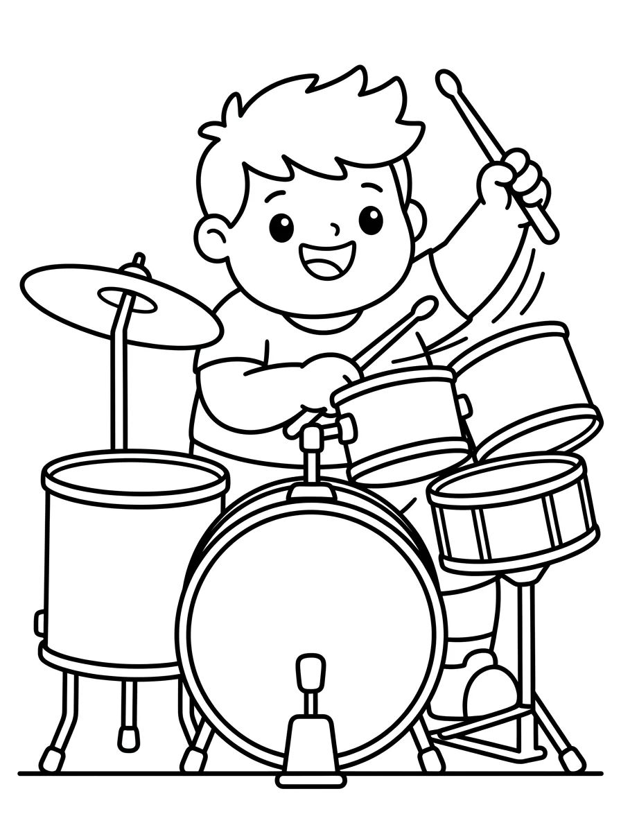 Dan Tocando Bateria para colorir Desenho de Dan Tocando Bateria para colorir e imprimir grátis