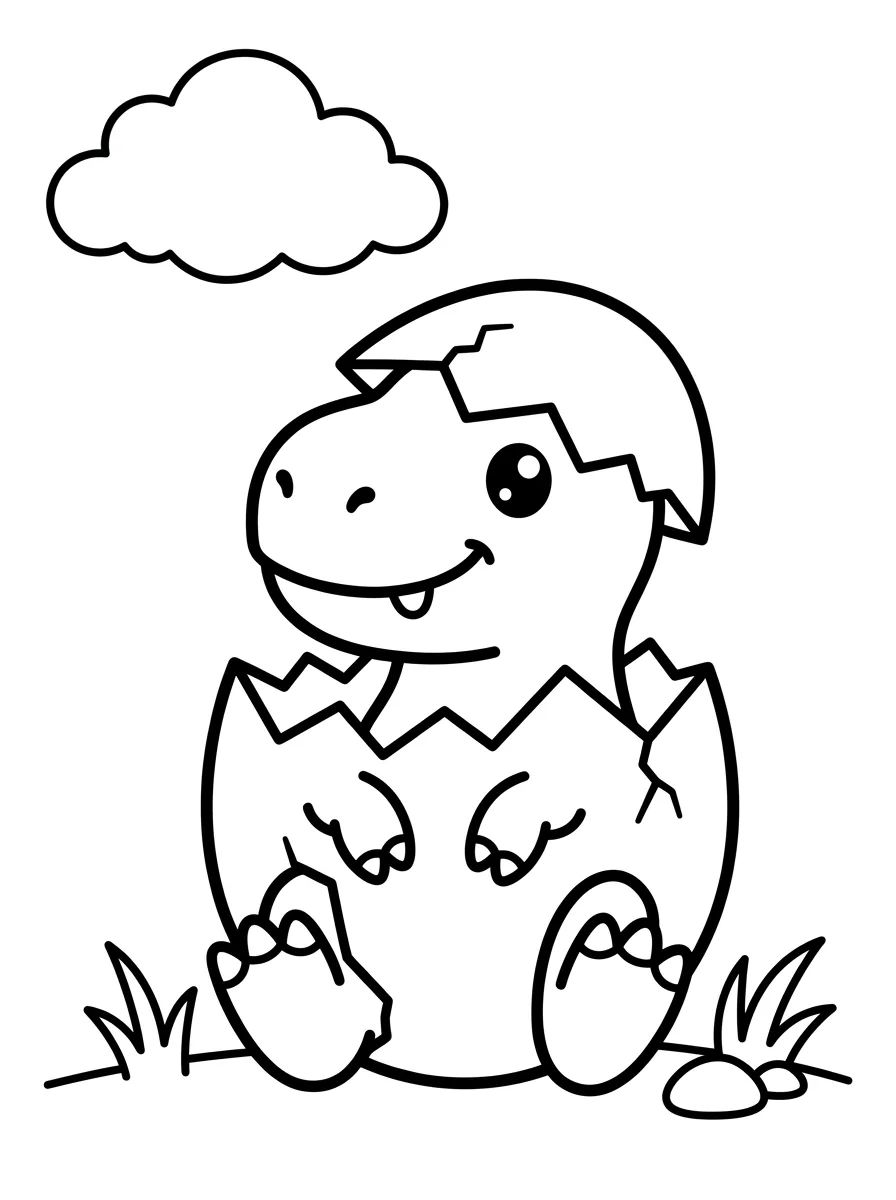 Dinossauros Fofos para Colorir
