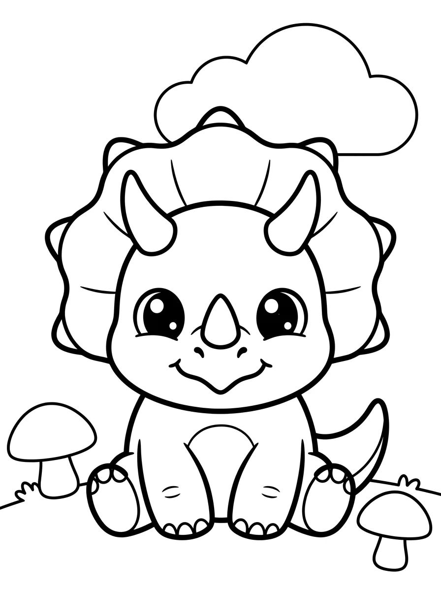 Baby Triceratops para colorir Desenho de Baby Triceratops para colorir e imprimir grátis