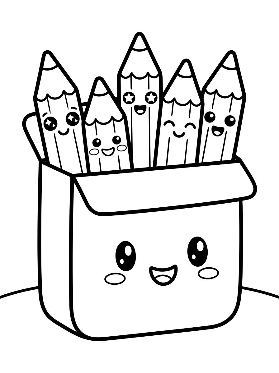Caixinha de Lápis de Cor para colorir Desenho de Caixinha de Lápis de Cor para colorir e imprimir grátis