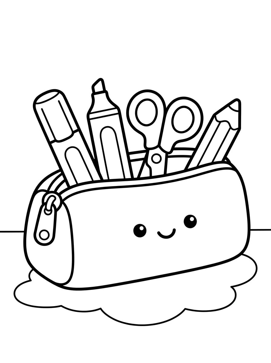 Estojo de Lápis Recheado para colorir Desenho de Estojo de Lápis Recheado para colorir e imprimir grátis