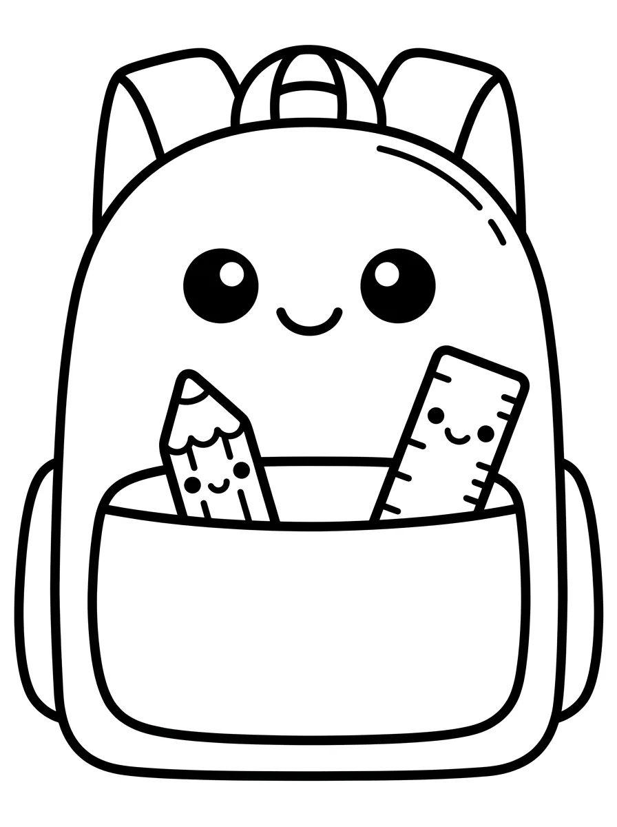 Desenhos de Escola e Papelaria para Colorir