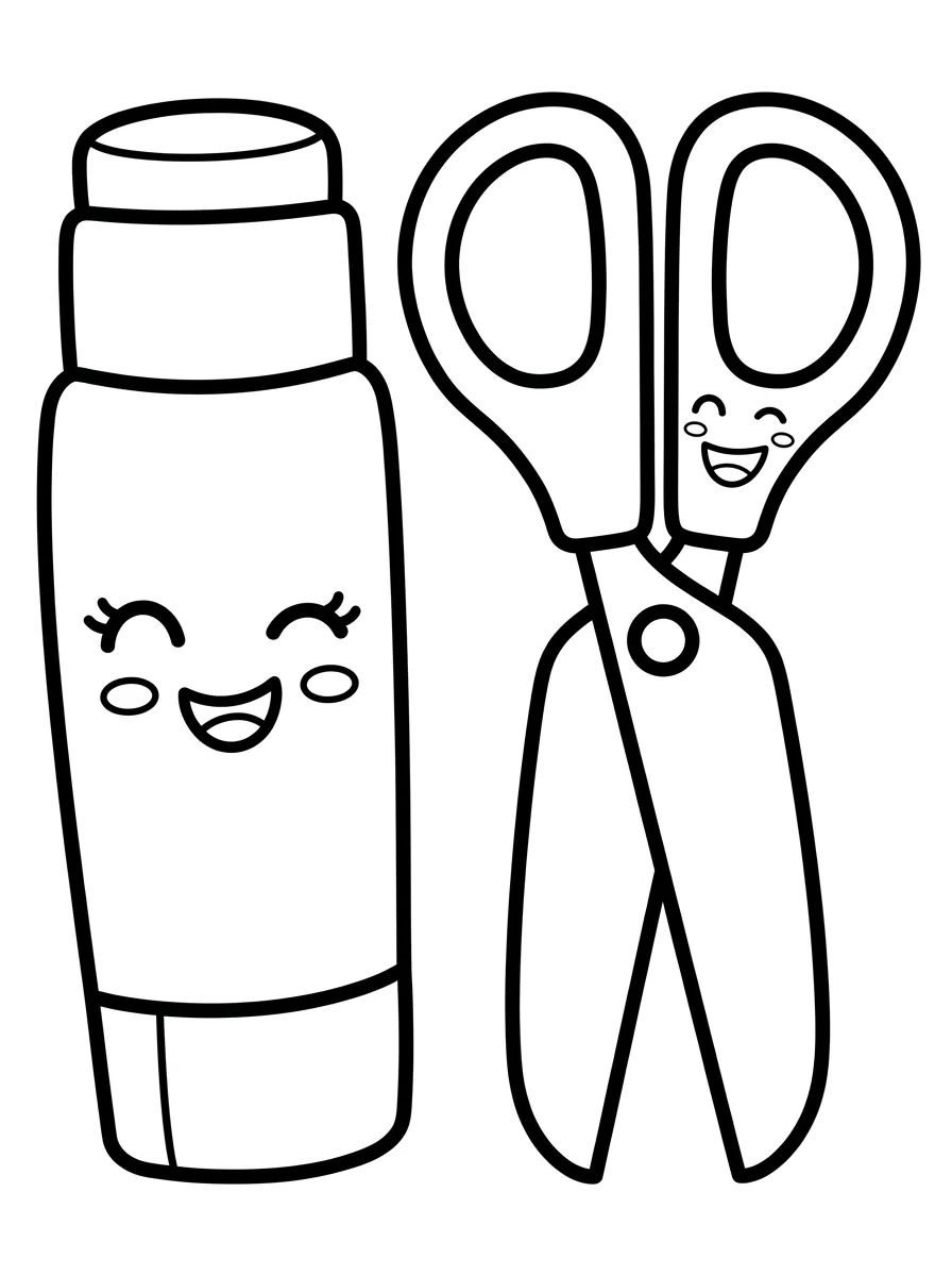 Fun Scissors and Glue para colorir Desenho de Fun Scissors and Glue para colorir e imprimir grátis