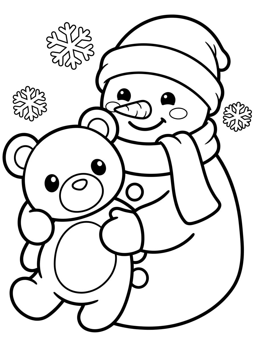 Boneco de Neve de Inverno para colorir Desenho de Boneco de Neve de Inverno para colorir e imprimir grátis