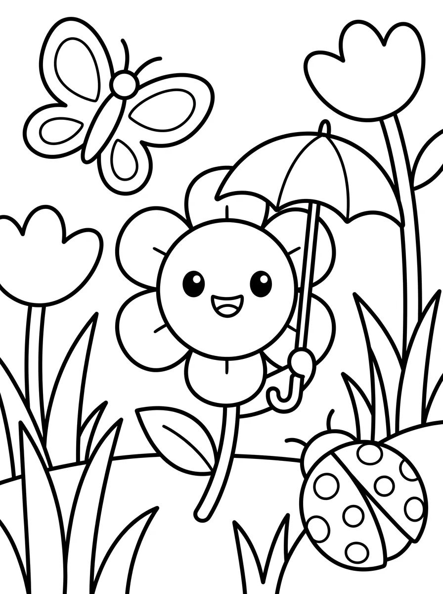 Coleção de desenhos para colorir: Estações do Ano para Colorir