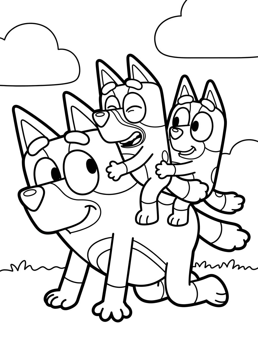 Pai Bandit Brincando para colorir Desenho de Pai Bandit Brincando para colorir e imprimir grátis