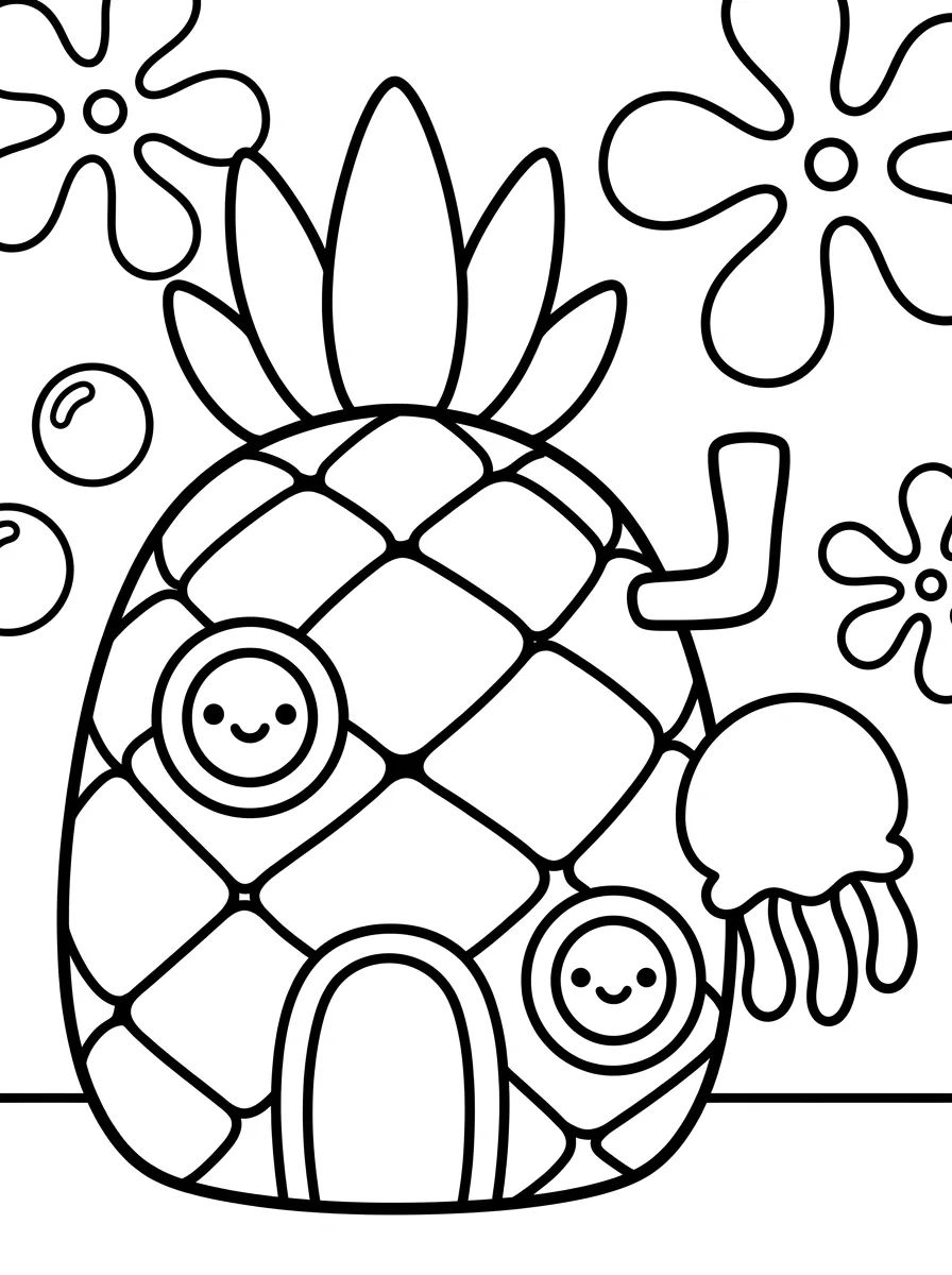 Casa de Abacaxi do Bob Esponja para colorir Desenho de Casa de Abacaxi do Bob Esponja para colorir e imprimir grátis